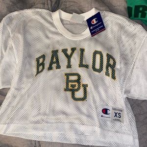 baylor netted see through crop top